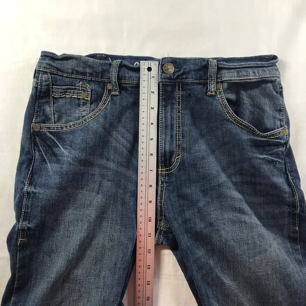 Wrangler Retro Slim Boot Men Blue Jeans 31x34 Medium Wash 10WLT7LY Stretch Denim